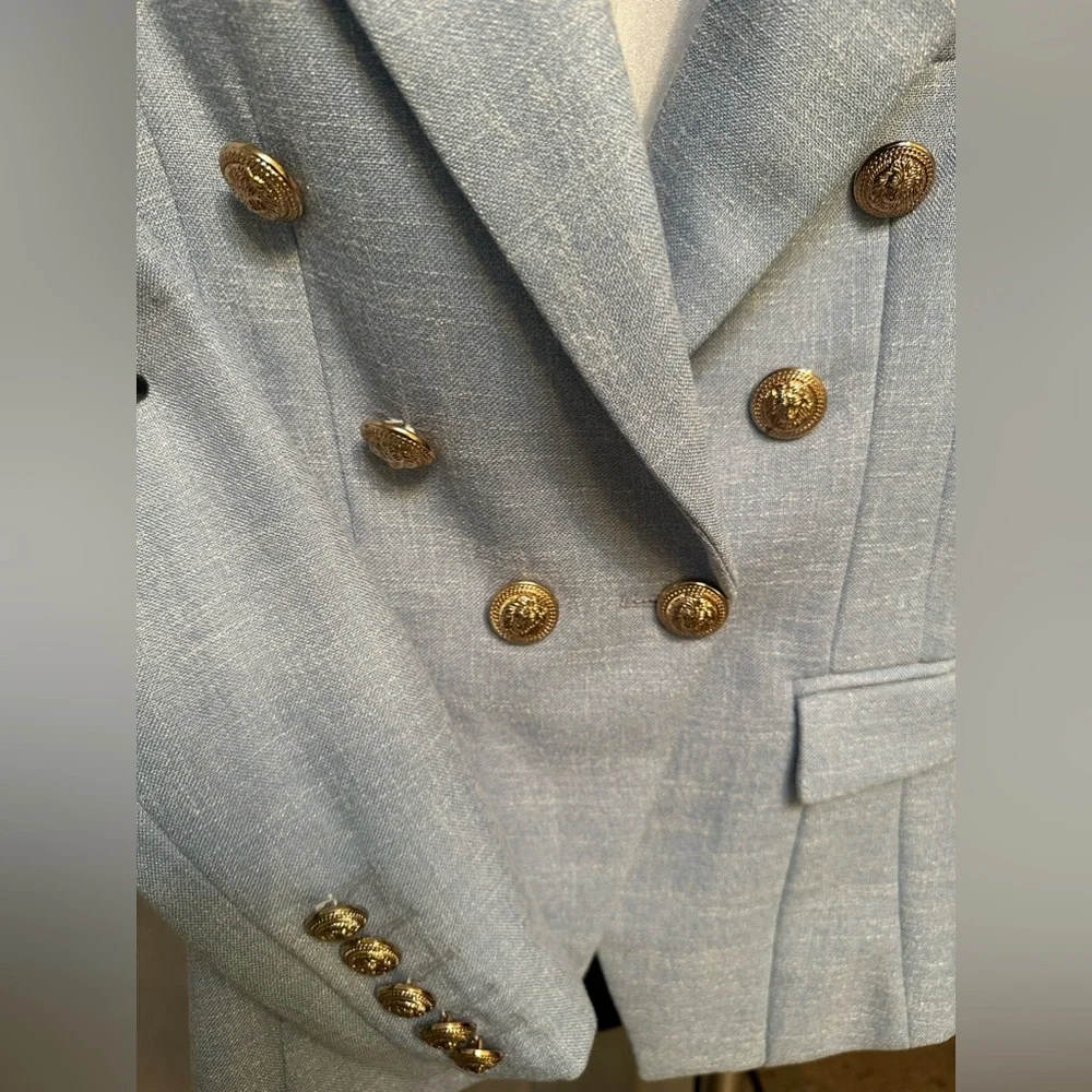 Balmain Inspired Jacket with Large Gold Buttons Size XS - Picture 2 of 4